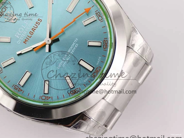 1:1 Milgauss ICE TWF Best SH3131 Blue Bracelet on 116400 SS GV 904L Dial Edition 0211